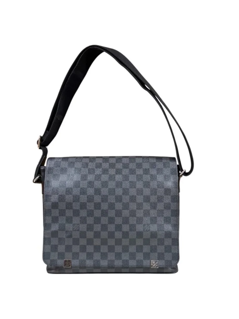 Louis Vuitton District MM NM Damier Graphite Shoulder Bag Canvas Black